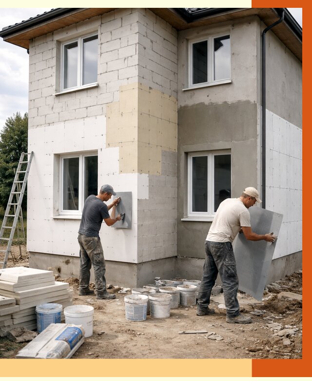Утепление дома из газобетона в Павлове от 4258 руб./м² — заказать у ТепломастерПвв